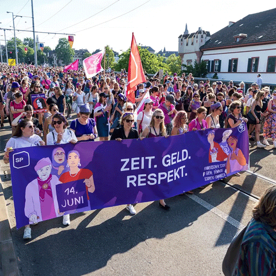 SP-Frauen-Schweiz_Banner Feministischer Streik